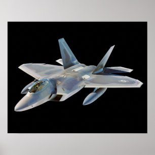 F-22 Raptor戦闘機ジェットカスタム背景色 ポスター