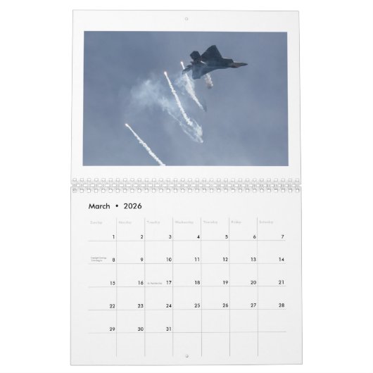 F-22 Raptor Calendar カレンダー (3月 2026)