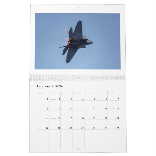 F-22 Raptor Calendar カレンダー (2月 2026)