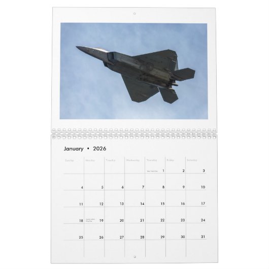 F-22 Raptor Calendar カレンダー (1月 2026)