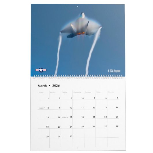 F-22Aラプター カレンダー (3月 2026)