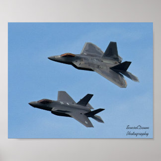 F-35およびF-22戦闘機ジェット ポスター