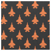 F-35稲妻2戦闘機ジェット模様オレンジ ファブリック (クローズアップ)