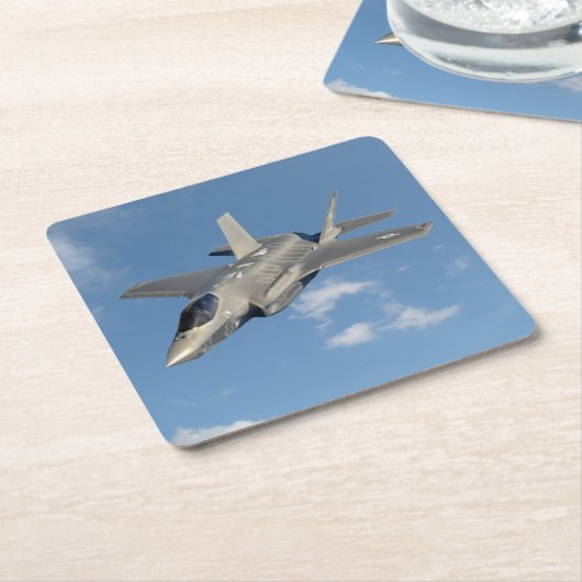 F-35稲妻IIパンサージェット戦闘機(空) スクエアペーパーコースター (アングル)