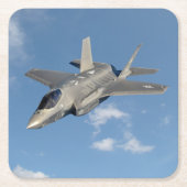 F-35稲妻IIパンサージェット戦闘機(空) スクエアペーパーコースター (正面)