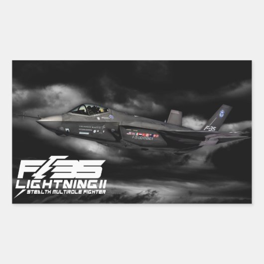F-35稲妻II 長方形シール (正面)