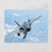 F-35米国国旗を掲げた戦闘機 ポストカード (正面)