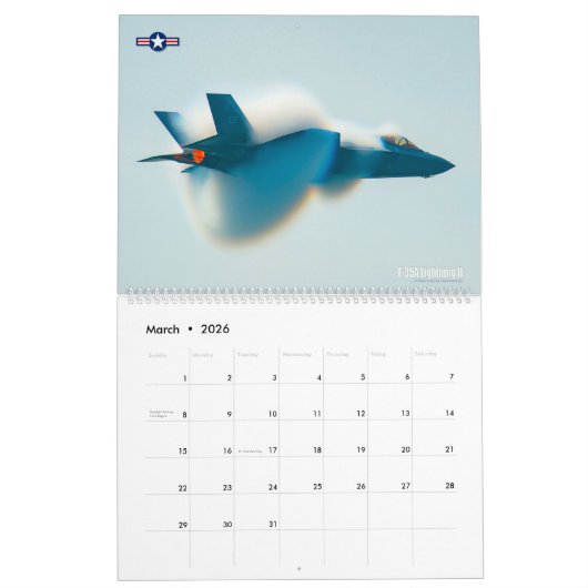 F-35A稲妻II カレンダー (3月 2026)