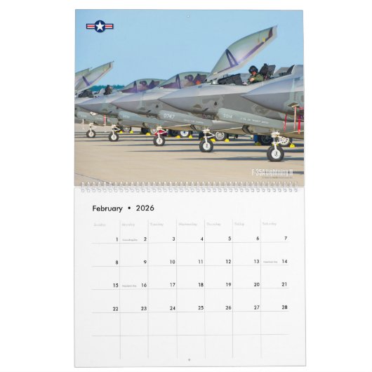 F-35A稲妻II カレンダー (2月 2026)