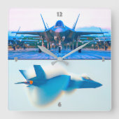 F-35A稲妻II スクエア壁時計 (正面)