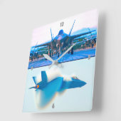 F-35A稲妻II スクエア壁時計 (傾斜)