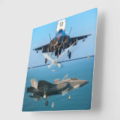 F-35B稲妻II スクエア壁時計 (傾斜)