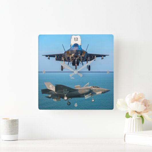 F-35B稲妻II スクエア壁時計 (ホーム)