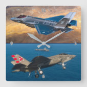 F-35C稲妻II スクエア壁時計 (正面)