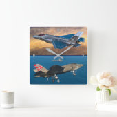 F-35C稲妻II スクエア壁時計 (ホーム)