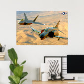 F-4ファントム及びF-22ラプター形成飛行 ポスター (ホームオフィス)