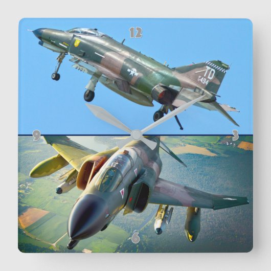 F-4ファントム スクエア壁時計 (正面)