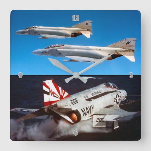 F-4ファントム スクエア壁時計 (正面)