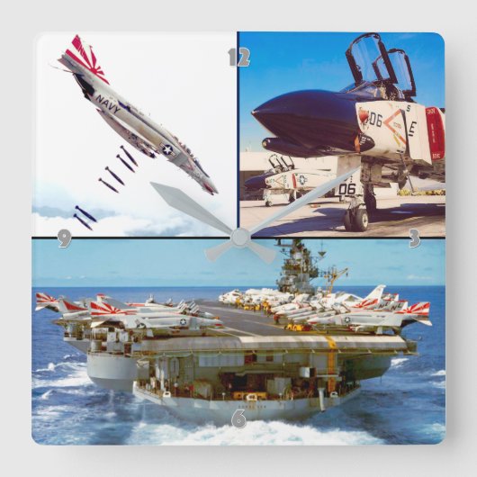 F-4ファントム スクエア壁時計 (正面)