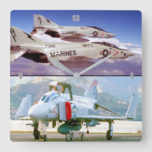 F-4ファントム スクエア壁時計 (正面)