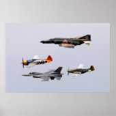 F-4ファントム、P-47 Thunderbolt、F-16ファイティングファルコ ポスター (正面)