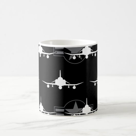 F-4ファントムII型軍隊戦闘機 コーヒーマグカップ (中央)