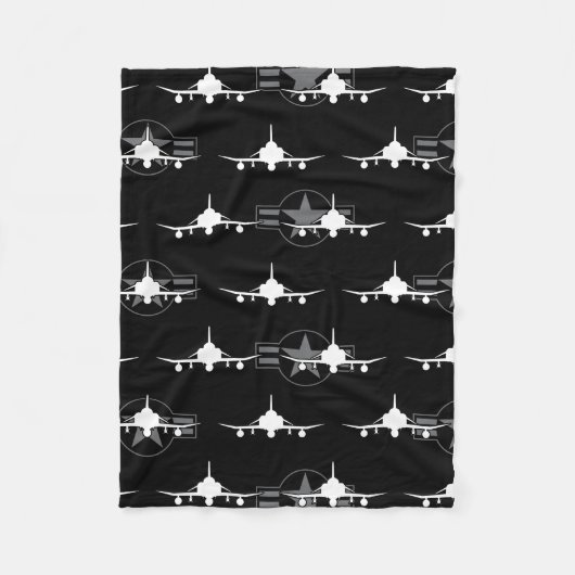 F-4ファントムII型軍隊戦闘機 フリースブランケット (正面)