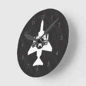 F-4ファントムII型軍隊戦闘機 ラウンド壁時計 (傾斜)