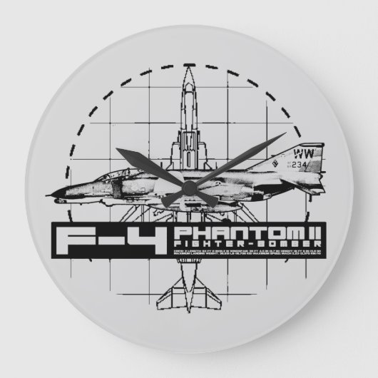 F-4ファントムII ラージ壁時計 (正面)