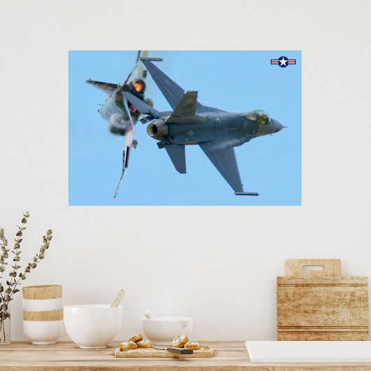 F-4 PHANTOM and F-16 FIGHTING FALCON ポスター (キッチン)