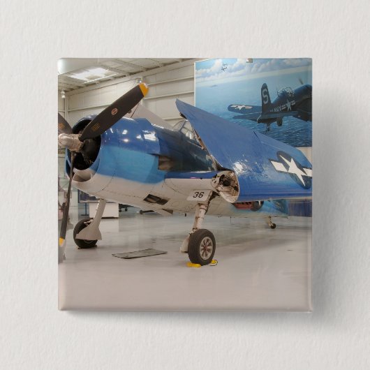 F-6F ヘルキャット 第二次世界大戦の戦闘機が 缶バッジ (正面)