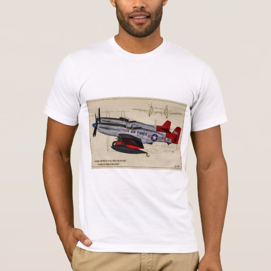 F-82対のムスタングのプロフィールのワイシャツ Tシャツ (正面)