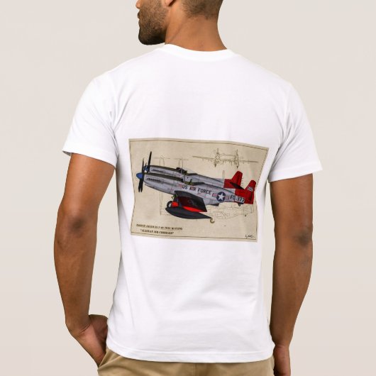 F-82対のムスタングのプロフィールのワイシャツ Tシャツ (裏面)