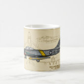 F-86サーブルのジェット機のコーヒー・マグ コーヒーマグカップ (中央)