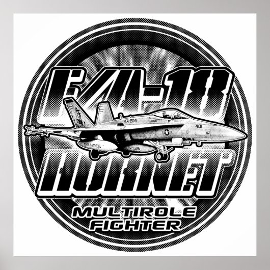 F/A-18ホルネットポスターテンプレートWTポスター ポスター (正面)