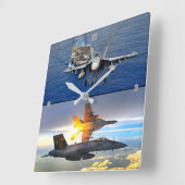 F/A-18ホーネすごいット スクエア壁時計 (傾斜)