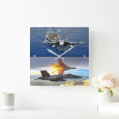 F/A-18ホーネすごいット スクエア壁時計 (ホーム)