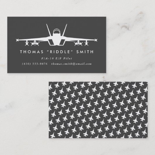 F/A-18マッチするパターンを持つファイターパイロット 名刺 (正面/裏面)