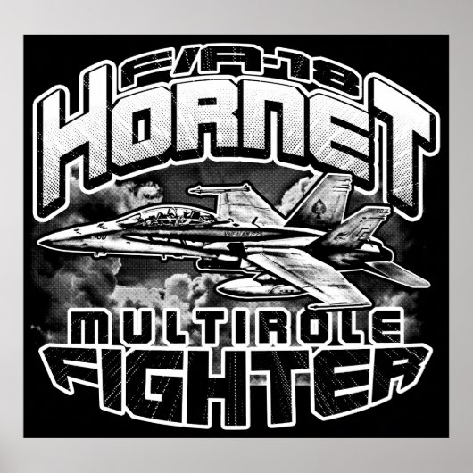 F/A-18 HornetポスターテンプレートBKポスター ポスター (正面)