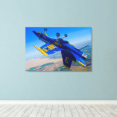 F/A-18C HORNET 24x36 キャンバスプリント (インサイチュ (ウッドフロア))