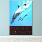 F/A-18C HORNET 32x48 キャンバスプリント (インサイチュ (ウッドフロア))