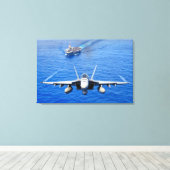 F/A-18Eホーネすごいット24x36 キャンバスプリント (インサイチュ (ウッドフロア))