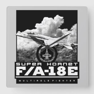 F/A-18Eホーネすごいット スクエア壁時計