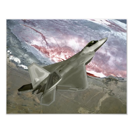 F/A-22ラプターが訓練任務を遂行する フォトプリント            (正面)