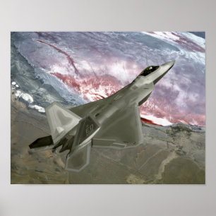 F/A-22ラプターが訓練任務を遂行する ポスター