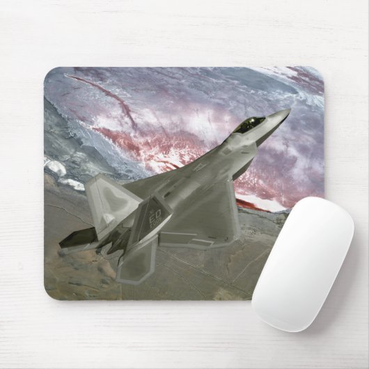 F/A-22ラプターが訓練任務を遂行する マウスパッド (マウス)