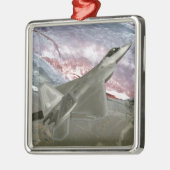 F/A-22ラプターが訓練任務を遂行する メタルオーナメント (左)