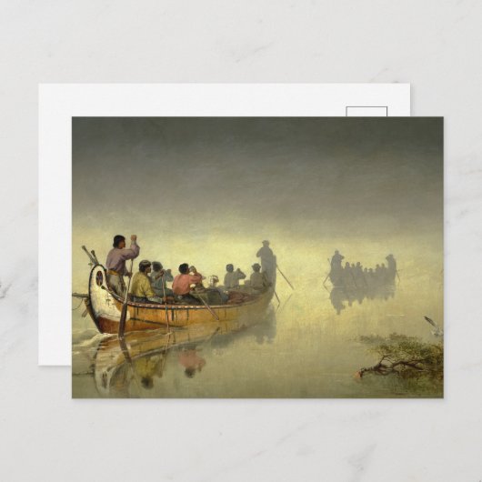 F. A. Hopkinsによるスーペリア湖霧のカヌー シーズンポストカード (正面/裏面)