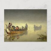 F. A. Hopkinsによるスーペリア湖霧のカヌー シーズンポストカード (正面)