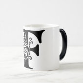 F Alphabet black butterfly モーフィングマグカップ (正面右)